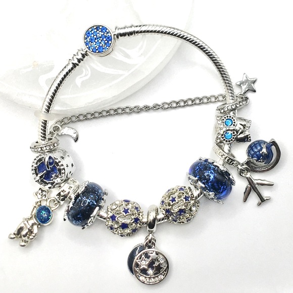 PANDORA ‘Blue Stars2’ Bracelet With Mix Silver Plated Charms All NonBrand - Picture 8 of 8